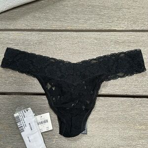 Anthropologie Lace Thong Undies Black Lace Small